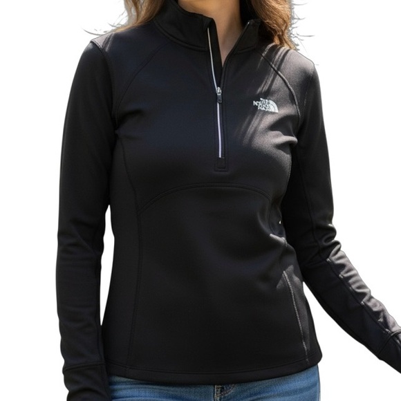 The North Face Jackets & Blazers - The North Face Long Sleeve Quarter Zip-Up - Large - Black, Athletic Jacket